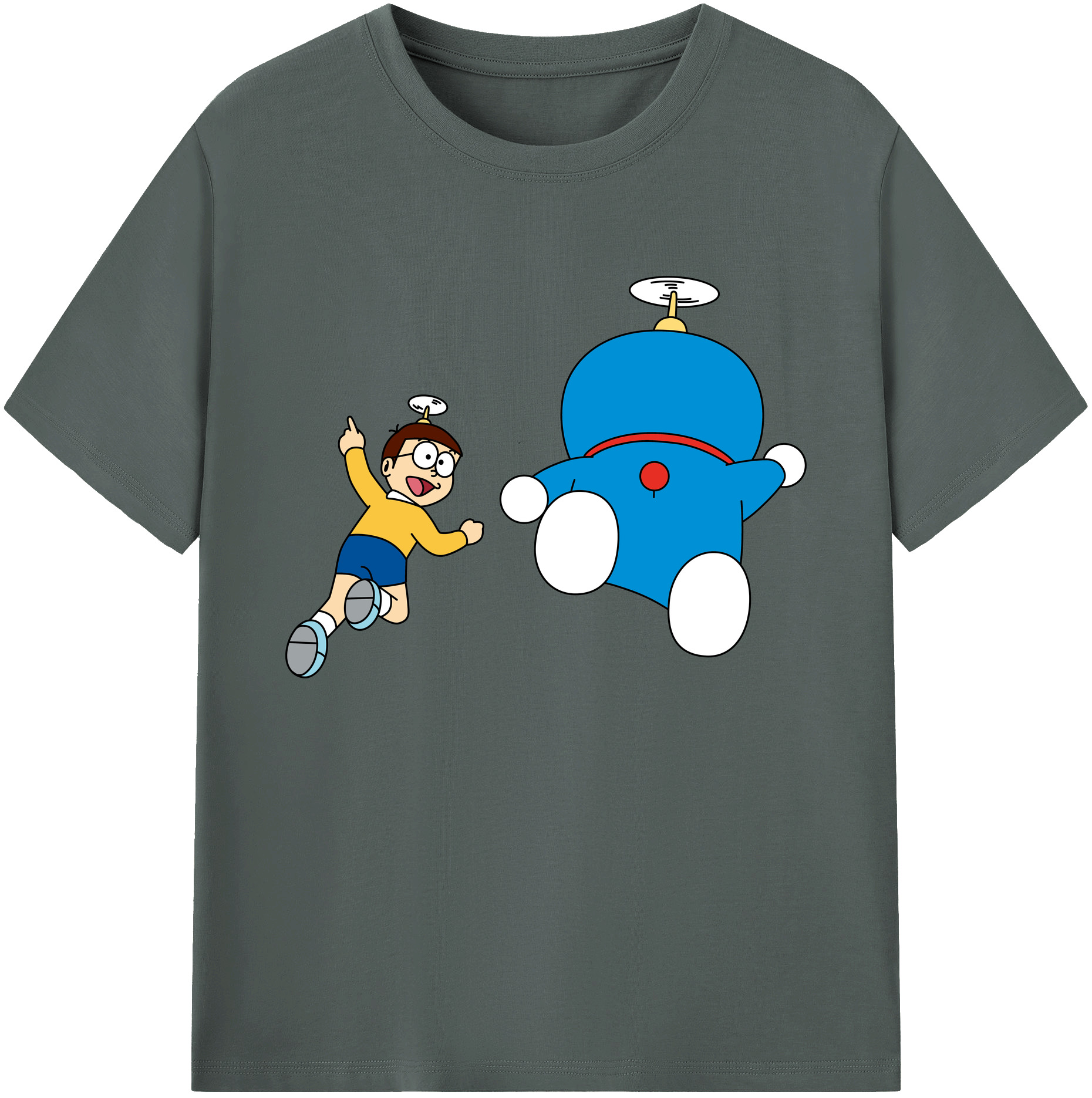 （画像用） ドラえもん 野比 のび太 Doraemon Nobita Nobi 綿100％ メンズ半袖Tシャツ｜肌触りやわらか＆通気性